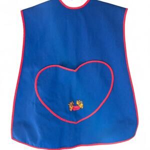 Youth Vintage handmade pullover apron with two embroidered kitty cats kids 6-8